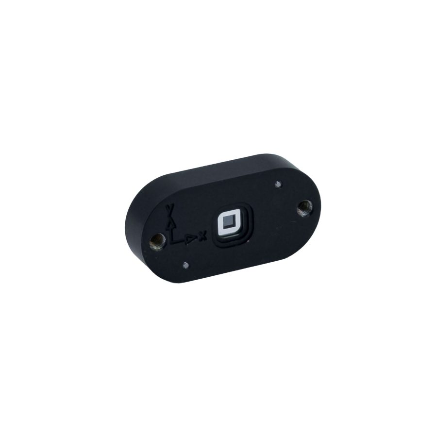 Small black oval-shaped electronic sensor module with lens