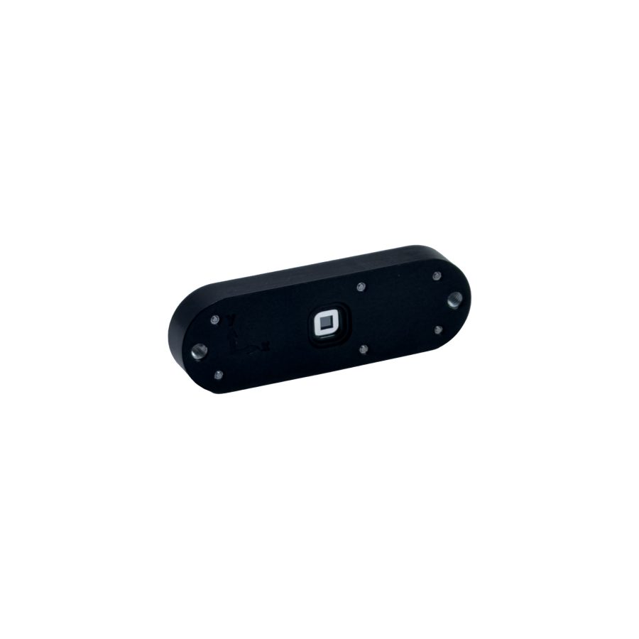 Small black oval-shaped electronic device with central button