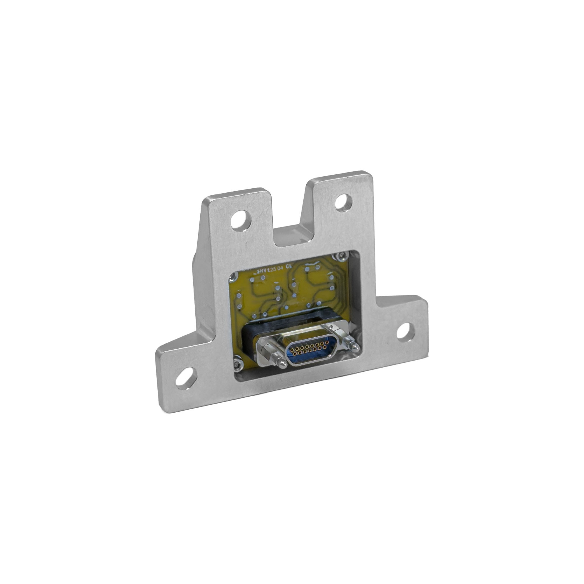 Panel-mount DB15 connector bracket with PCB assembly