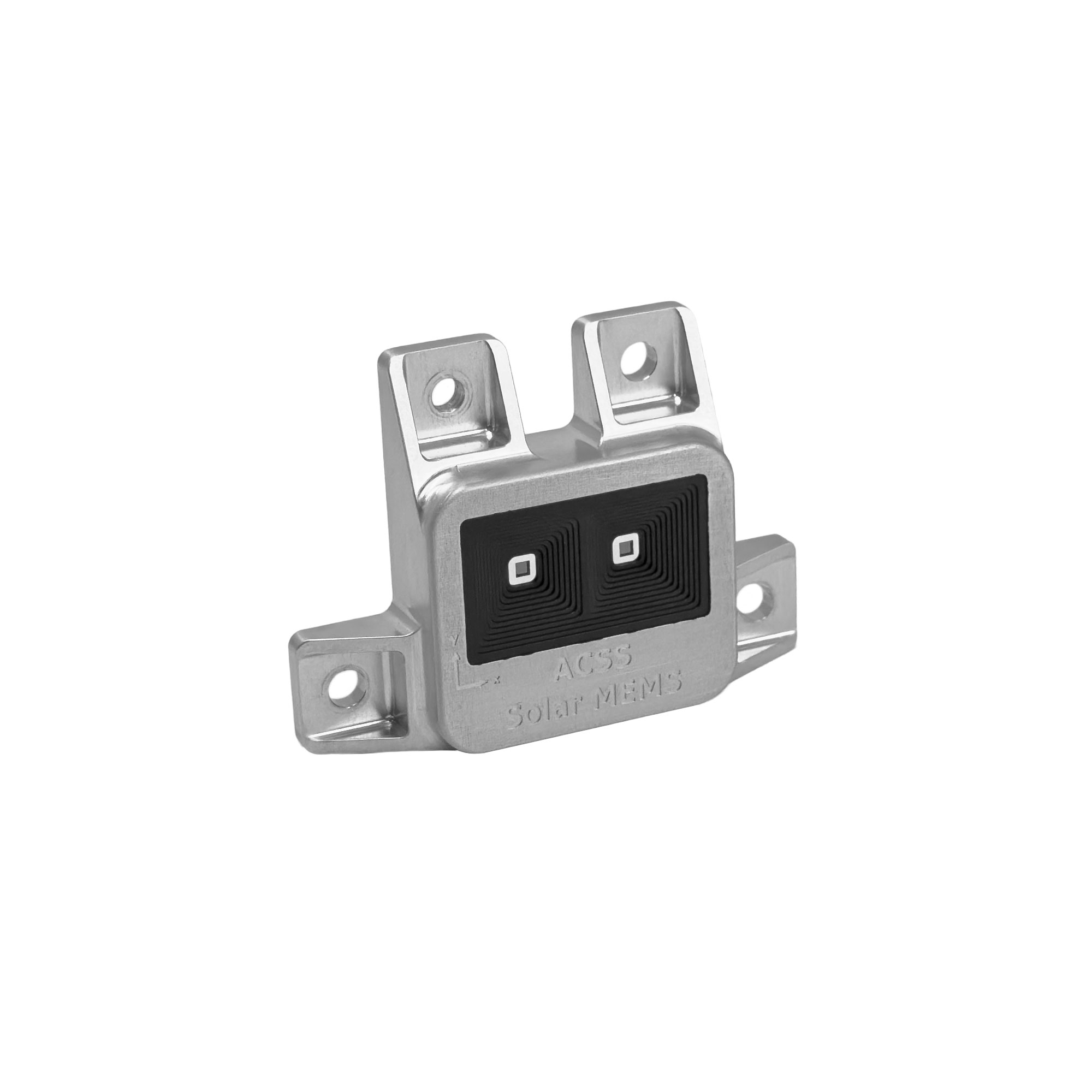 ACSS Solar MEMS sensor with dual optical elements and mounting brackets