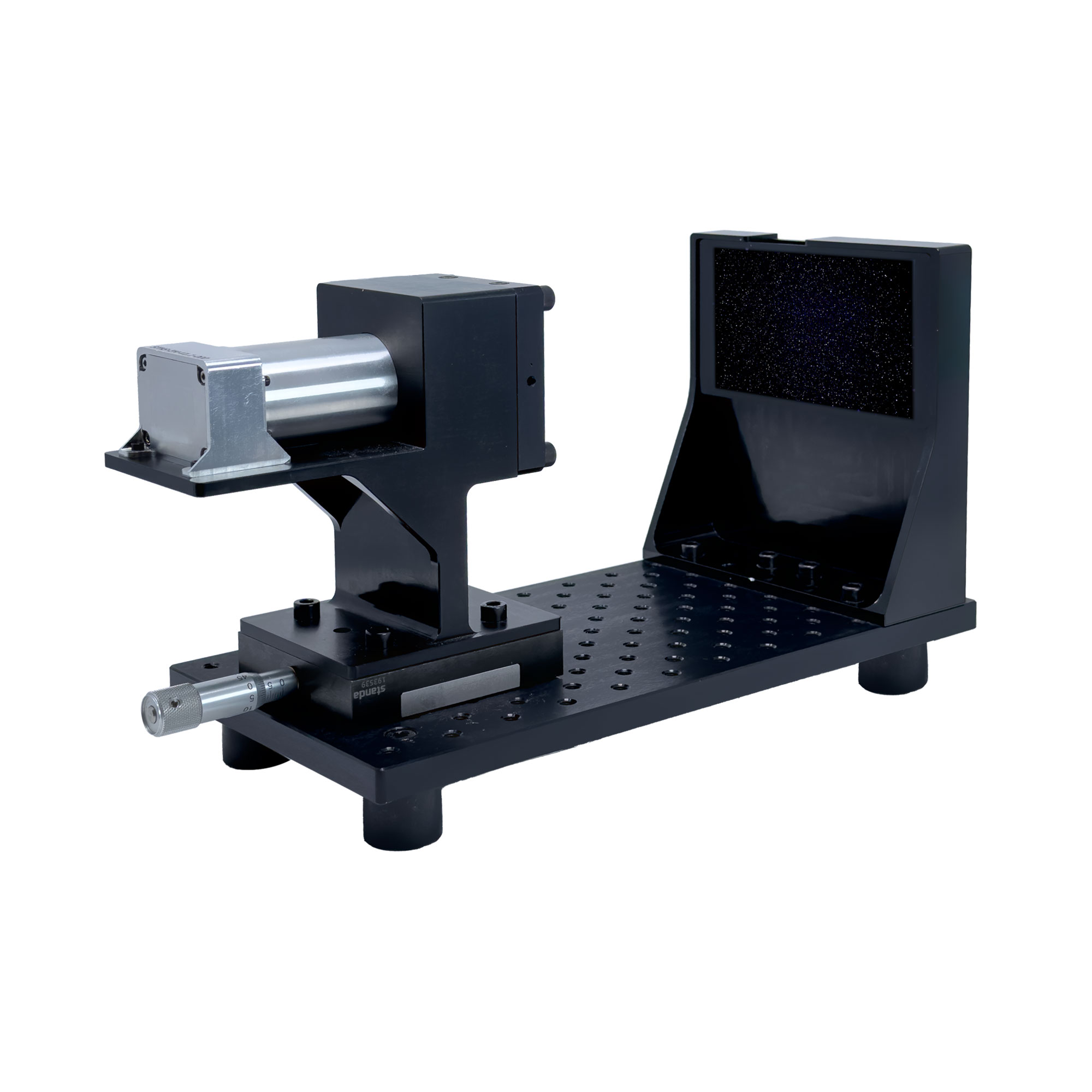 Optical breadboard system with laser module and detector screen